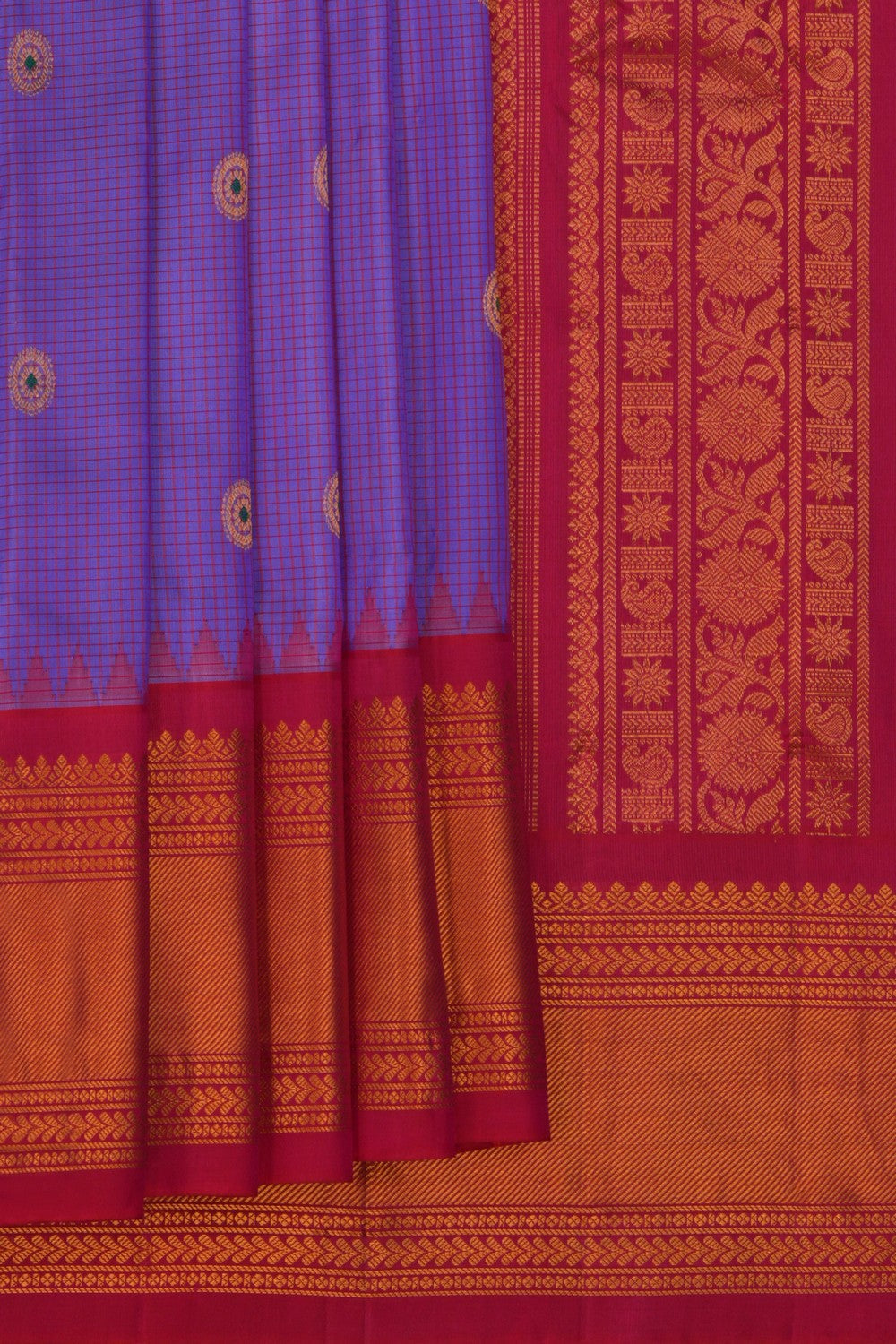 Image of Gadwal Silk Purple Saree
